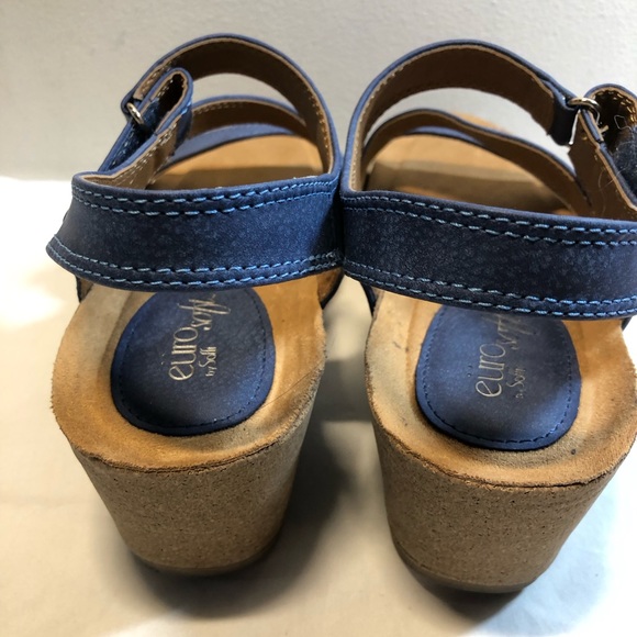 Eurosoft Soffit wedge adjustable comfort sandal Elaine Blue Sizec10 - Picture 5 of 14